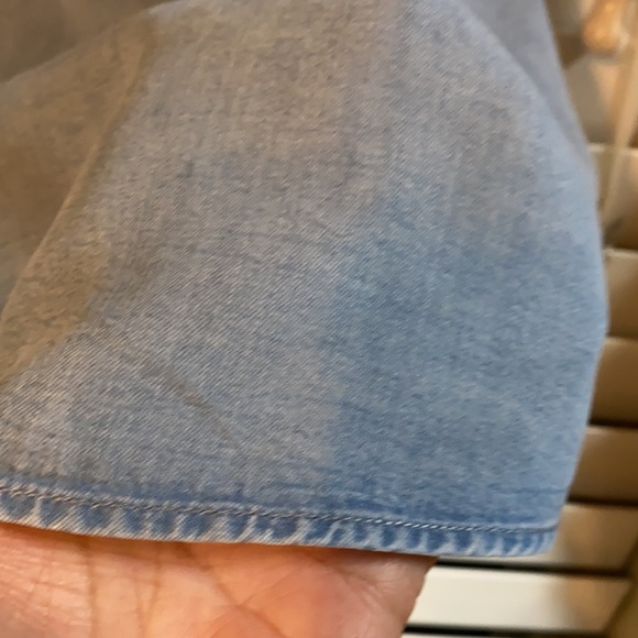 Zara Woman Chambray Ruffle Off Shoulder Mini Dress - Picture 6 of 12